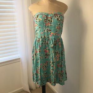 Short, strapless sundress